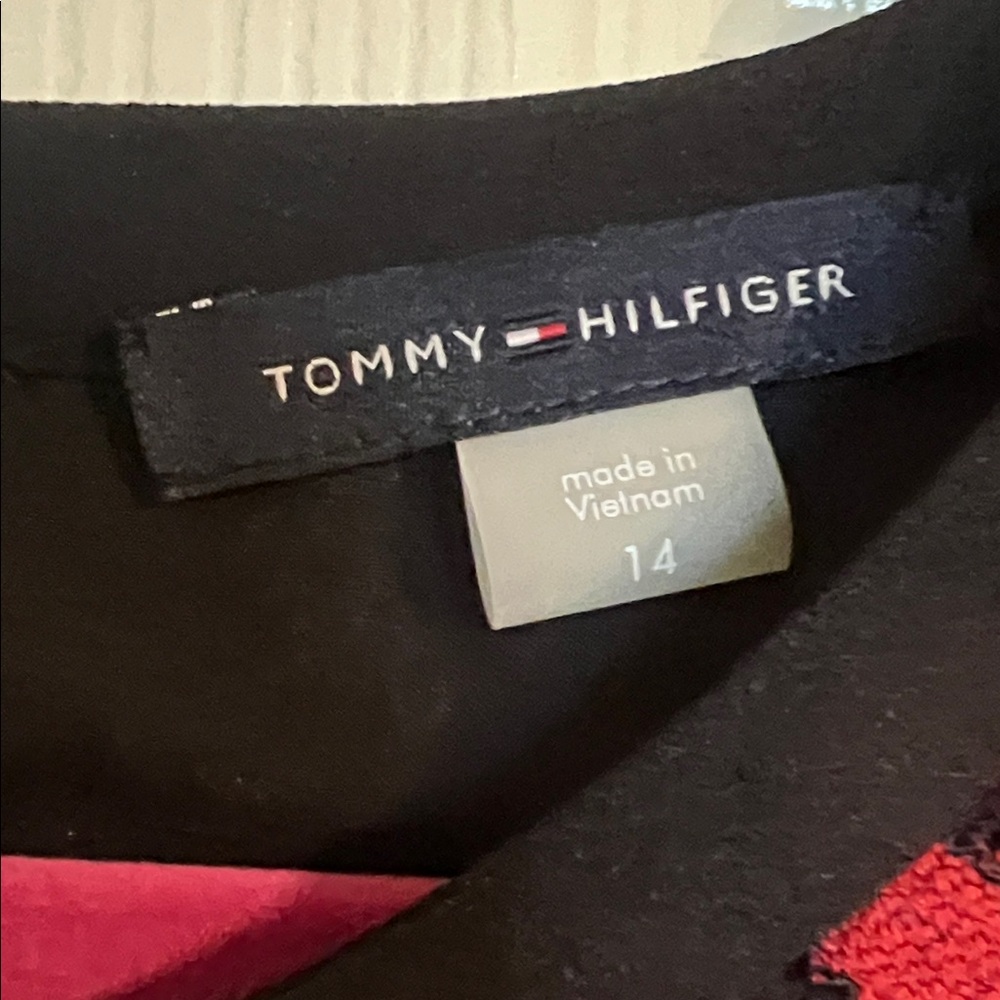 Tommy Hilfiger Red and Black Floral Fit-and-Flare Mini Dress - Picture 6 of 8
